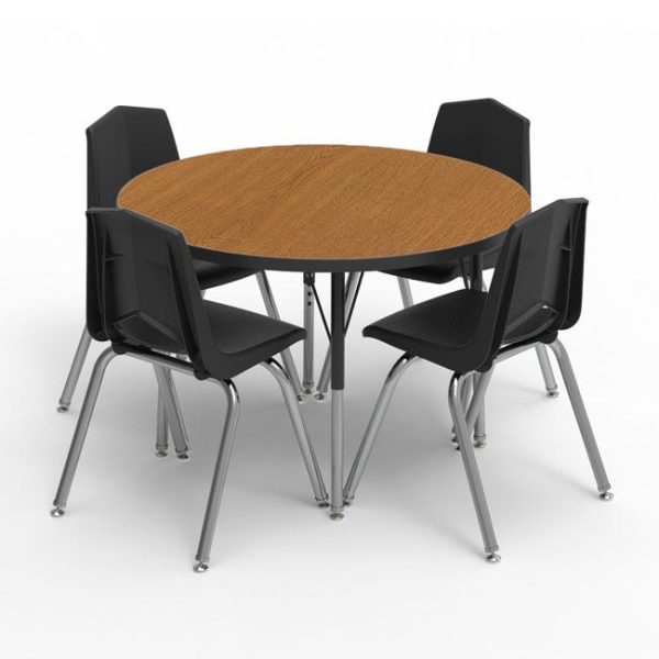 48'' Round Activity Table & Four 18'' Stack Chair Package by Marco Group,MG166