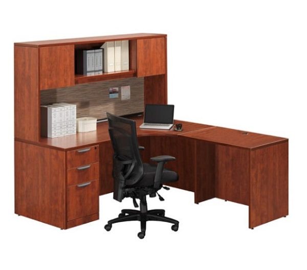 Classic Series L-Shaped Desk w/ Hutch by NDI Office Furniture, PL31