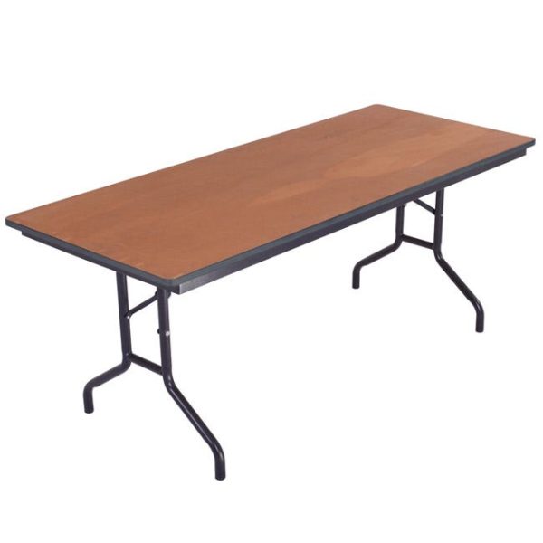 Stained Plywood Top Folding Table w/ Vinyl Edge (30'' x 60'') by AmTab, 305PX