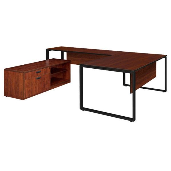 Laminate U-Desk  with Low Credenza (72 W x 30 D) by Regency Office Furniture, STUDLLC7230XXXX