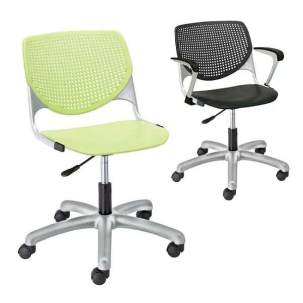 Kool Series Mobile Task Chair- Upholstered Seat w/ Arms by KFI Seating, TK2300-ARMS