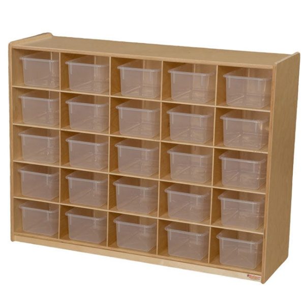 Tip-Me-Not 25 Tray Storage w/ Translucent Trays by Wood Designs, WD16081