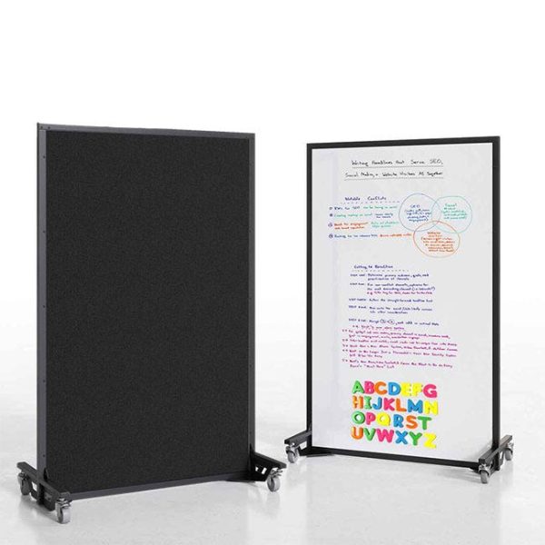 Tackable Ballistic Panel ( Charcoal Black/ Whiteboard ) by Screenflex, BRD1-DX/WM