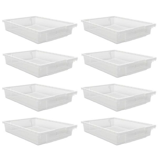 8 Clear Small Bins For Mobile Storage Unit by Luxor, MBS-BIN-8S-CL