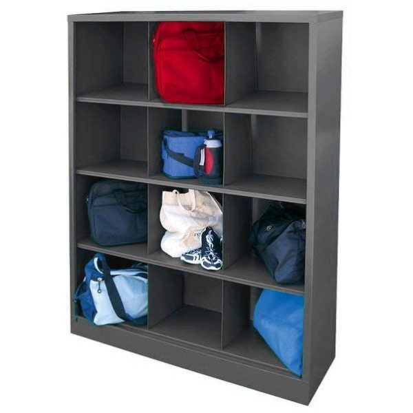 Metal Cubby Shelf with 12 Storage Cubes by Sandusky Lee, IC00461866-00