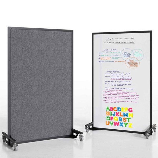 Tackable Ballistic Panel ( Stone/ Whiteboard ) by Screenflex, BRD1-DG/WM