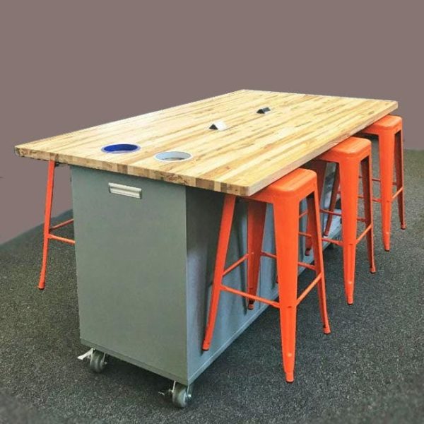 Edison ''Ed'' Table w/ 6 Stools (36'' H) by CEF, EDISON-36