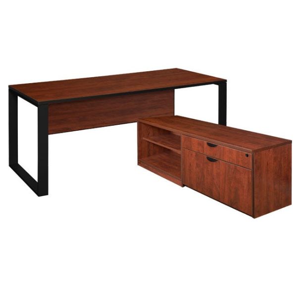 Laminate Desk with Low Credenza (66 W x 30 D) by Regency Office Furniture, STLDLLC6630XXXX